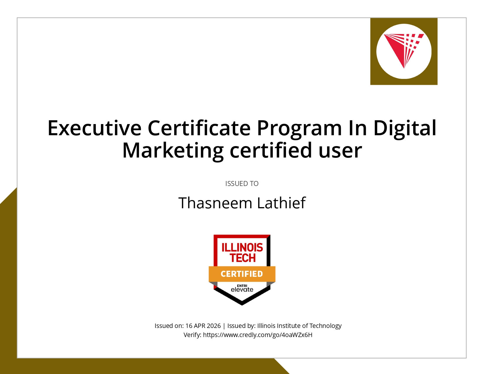 Illinois tech Certification