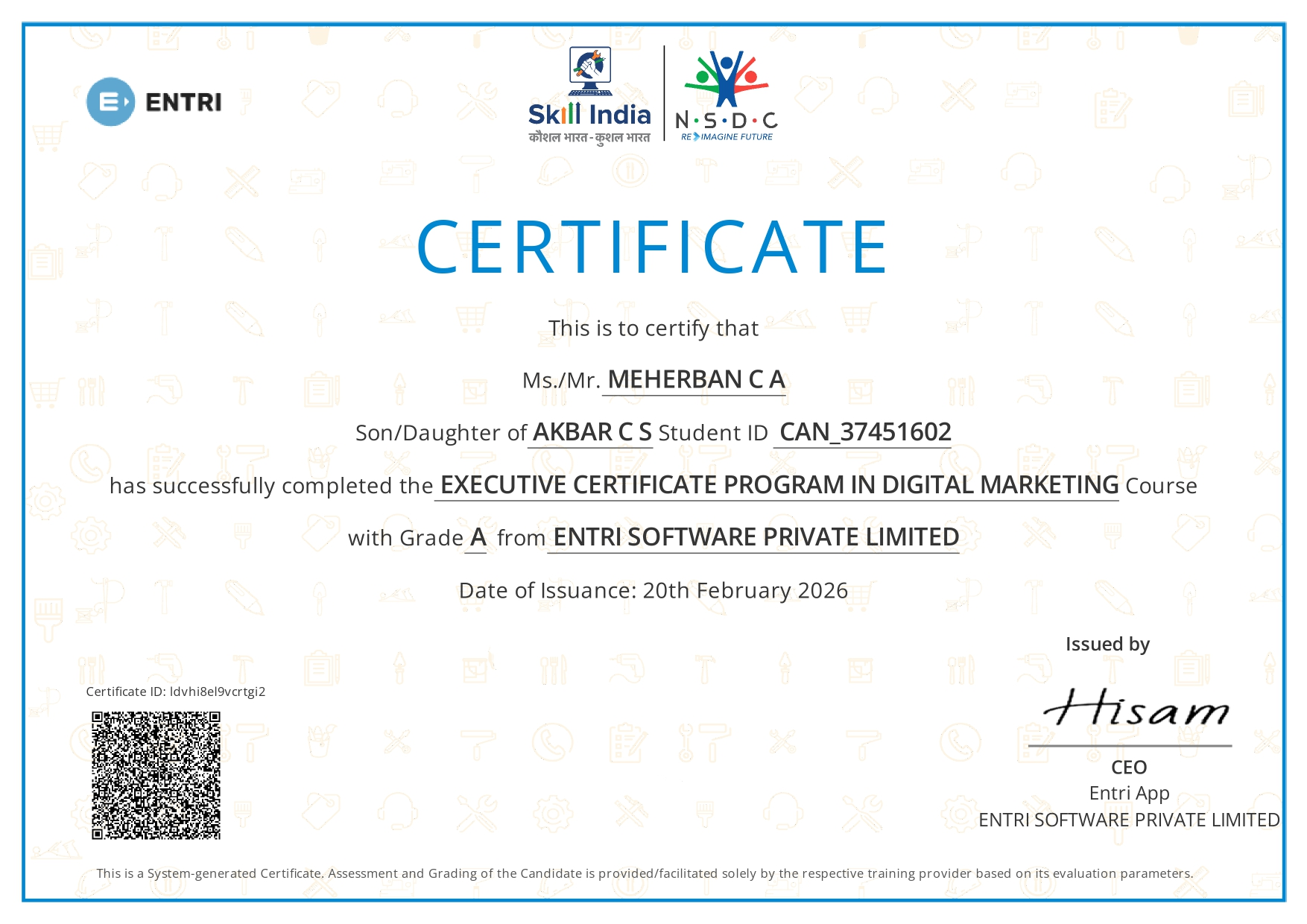 Nsdc Certificates