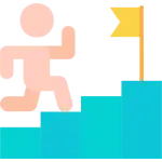 Step-by-step guided learning Icon